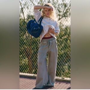 NWT Free People Movement S Balance Wide Leg Pants in Sage Stone